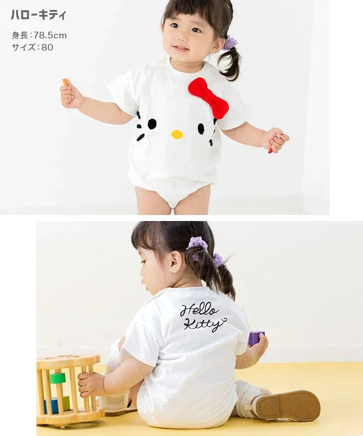 白色系Hello Kitty刺繡連身衣,風格甜美可愛。