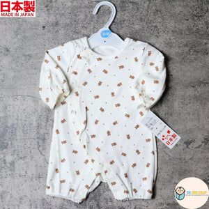 Mam 100% 全棉啡色小熊嬰兒連身睡衣,高品質日本製嬰兒居家服。