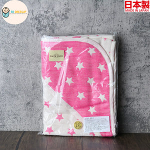UTEX 日本製六重紗三河木綿粉紅星星包巾,高品質嬰兒寢具。