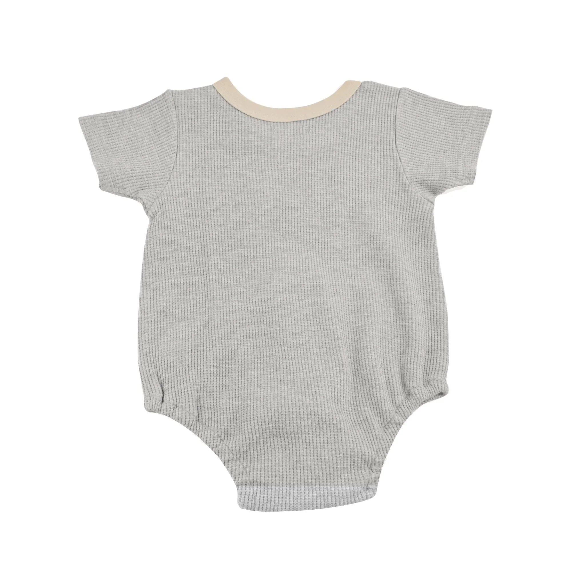 [現貨] 日本直送 Aenak 嬰兒威化格紋淺灰色包屁衣/連身衣 (70-80cm) - BB Dressup