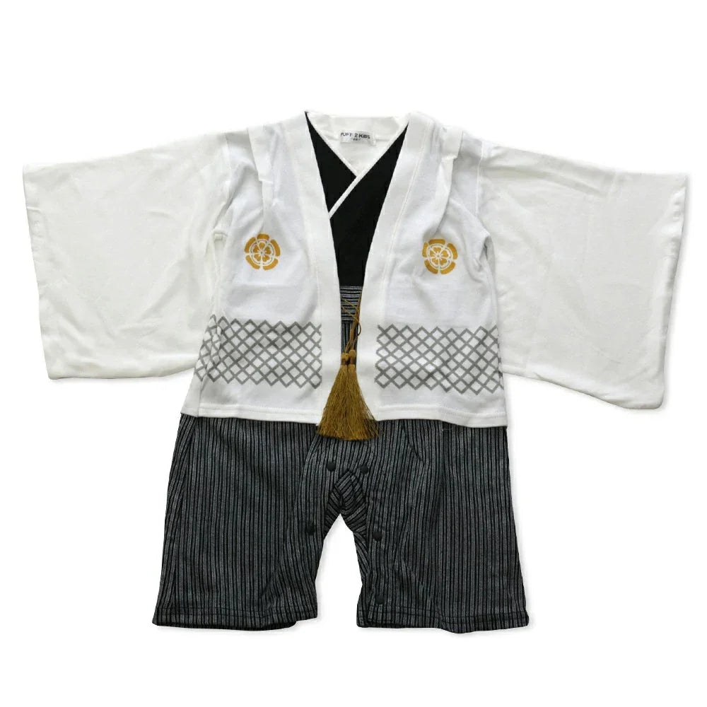 [現貨] 日本直送 Chil2 嬰兒白色和服造型連身衣/BB衫 (70-90cm) - BB Dressup