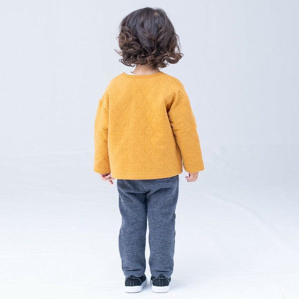 [現貨] 日本直送Combi Mini嬰兒橙黃色保暖針織被子長袖開襟衫 (110cm) - BB Dressup
