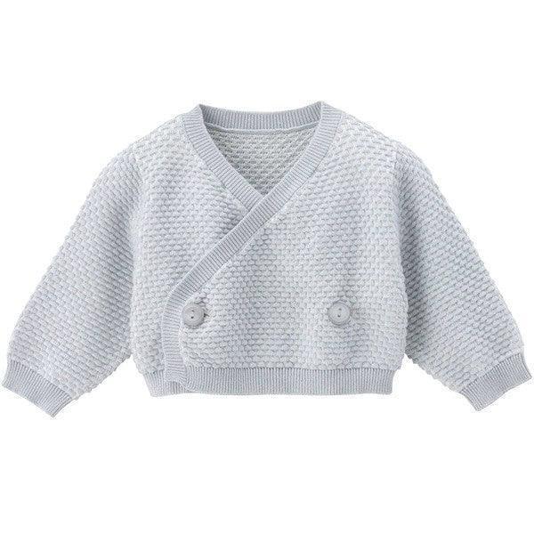 [現貨] 日本直送Combi Mini嬰兒淺藍色針織全棉短身上衣 (50-80cm) - BB Dressup