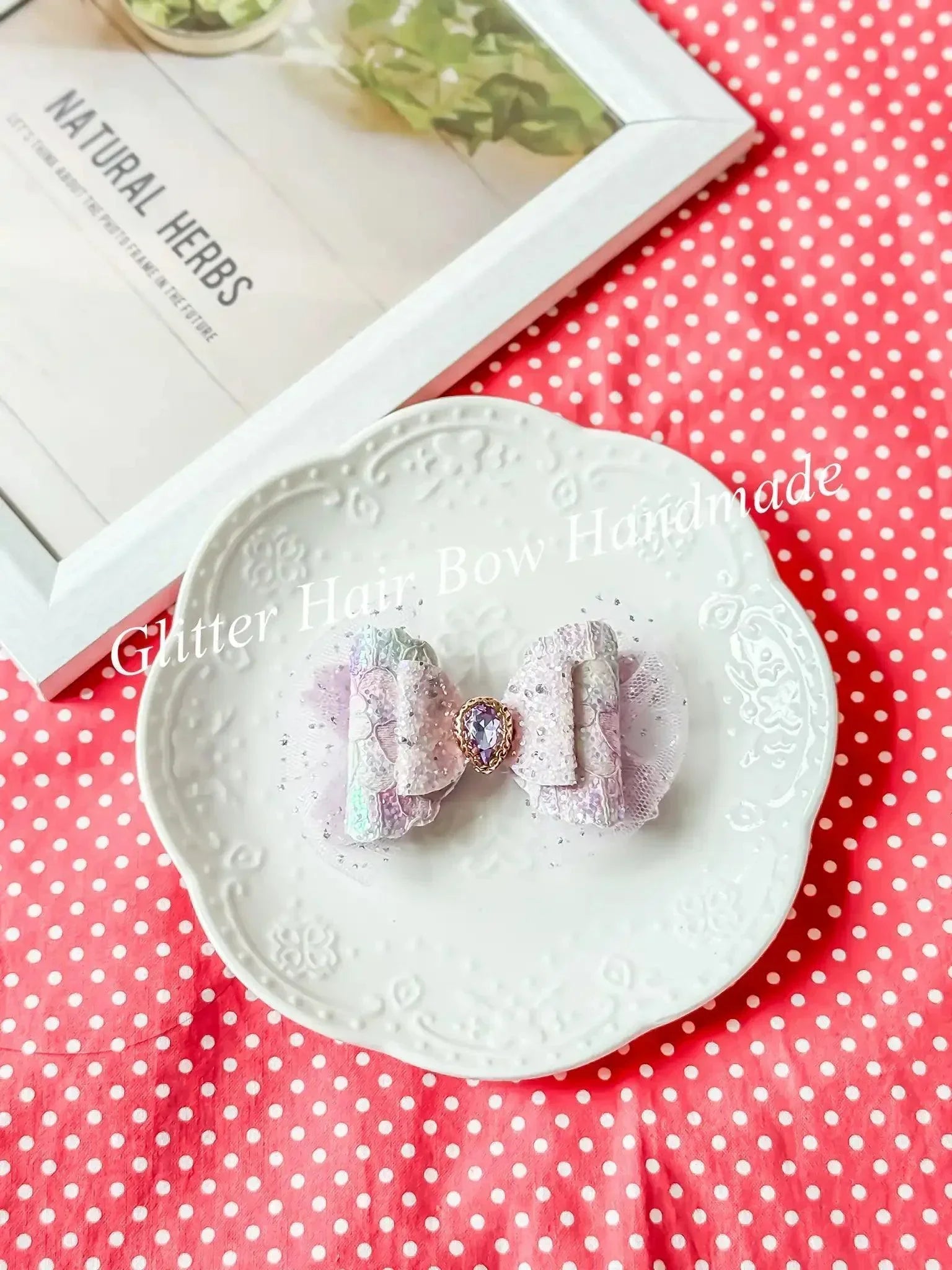 [預購] 香港製造Glitter Hair Bow 薄紗系列頭飾 (共2款) - BB Dressup