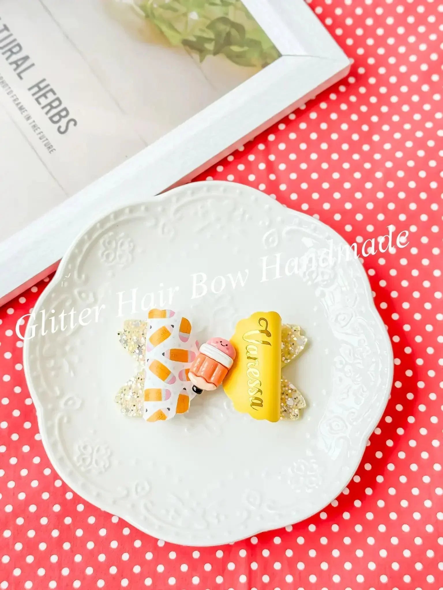 [預購] 香港製造Glitter Hair Bow 上學系列頭飾 (共3款) - BB Dressup