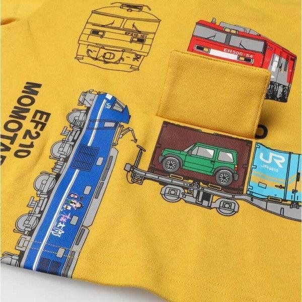 [現貨] 日本直送丸高衣料 童裝JR 貨運列車翻蓋黃色長袖衛衣 (100-130cm) - BB Dressup