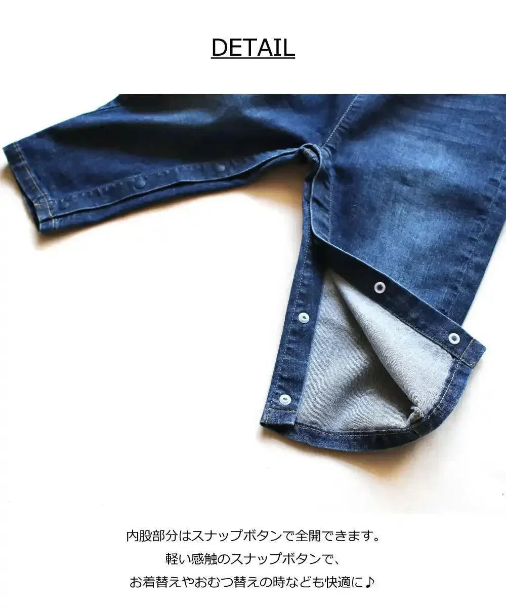 [現貨] 日本直送L.Copeck 嬰兒深藍色工人褲/吊帶褲 (80cm) - BB Dressup