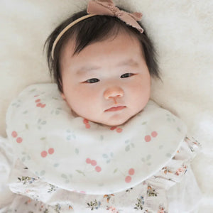 [現貨] 日本製 Lien De Famille車厘子圓形嬰兒口水肩/圍兜 - BB Dressup