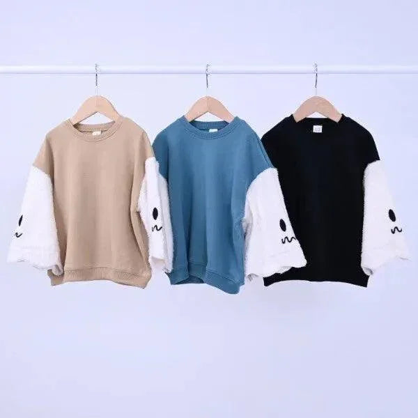 [現貨] 日本直送 Nico Hrat 童裝黑色幽靈手袖長袖衛衣 - BB Dressup