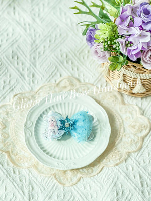 [預購] 香港製造Glitter Hair Bow Elsa愛莎公主頭飾 - BB Dressup