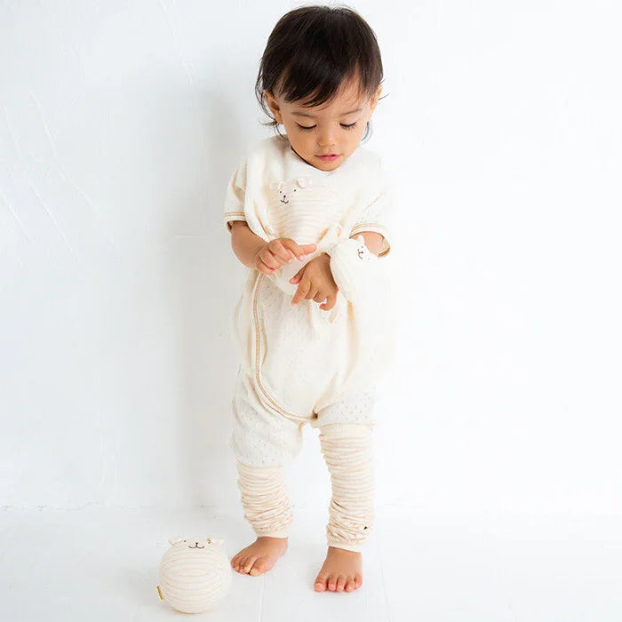 [現貨] 日本製 POMPKINS 初生嬰兒兔仔橫間有機棉搖鈴手環 - BB Dressup