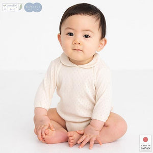 [現貨] 日本製POMPKINS 有機棉嬰兒長袖包屁衣/連身衣 (50-60cm) - BB Dressup