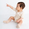 [現貨] 日本製 POMPKINS有機棉白色初生嬰兒短袖內衣 - BB Dressup