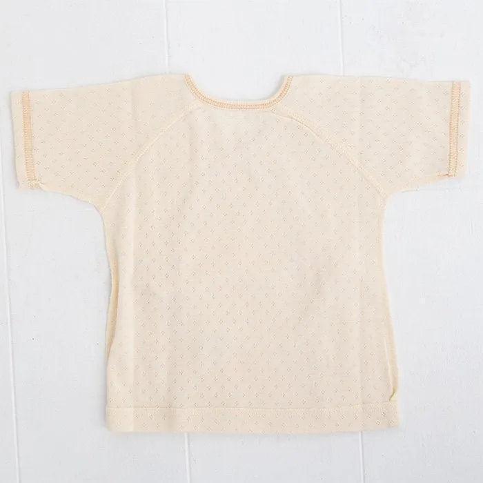 [現貨] 日本製 POMPKINS有機棉白色初生嬰兒短袖內衣 - BB Dressup