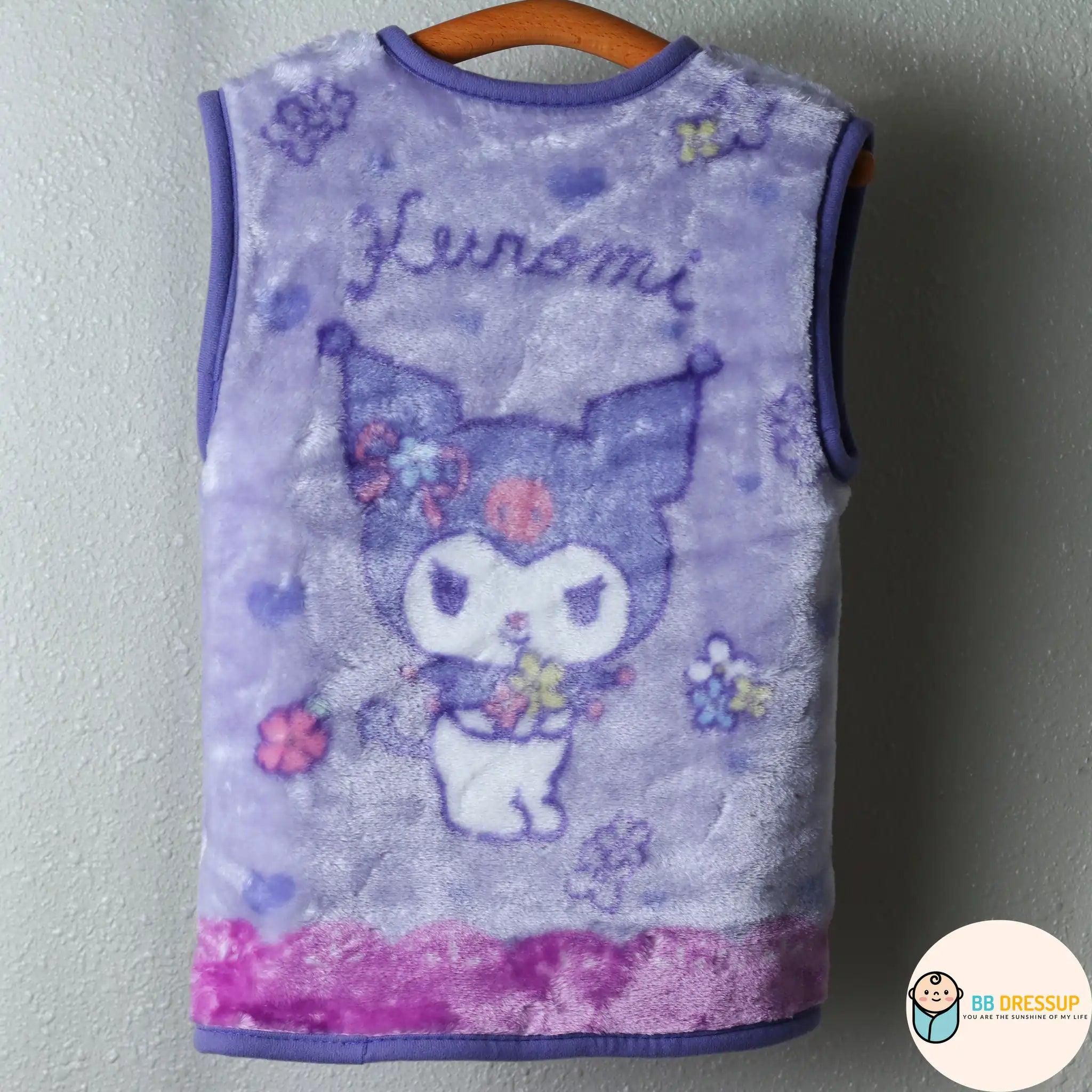 [現貨] 日本直送Sanrio Kuromi童裝抓絨背心睡衣/居家服 (3至5歲) - BB Dressup