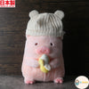 [現貨] 日本製 Shapox 米白色熊耳有機棉蕾絲針織紋嬰幼兒帽 - BB Dressup
