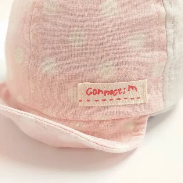 [現貨] 日本製 Shapox防紫外線粉紅色雙層紗布嬰幼兒Cap帽 - BB Dressup