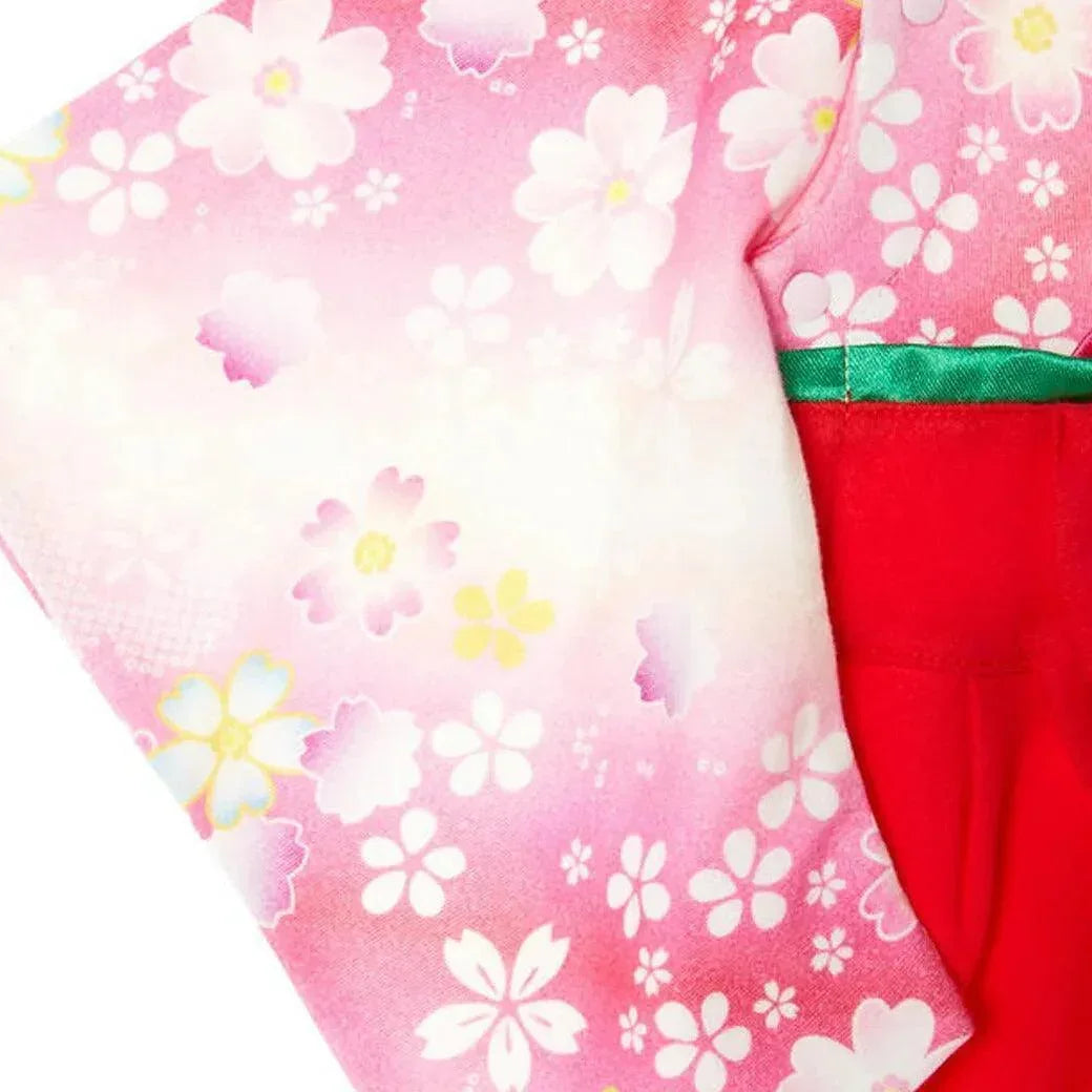 [現貨] 日本直送 Aenak 女童裝粉紅色櫻花日本和服連身衣 (90cm) - BB Dressup