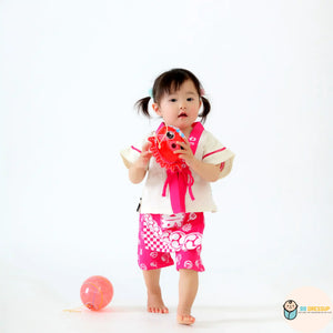 [現貨] 日本直送 Aenak 嬰兒粉紅色日本祭和服浴衣BB衫套裝 (80-95cm) - BB Dressup