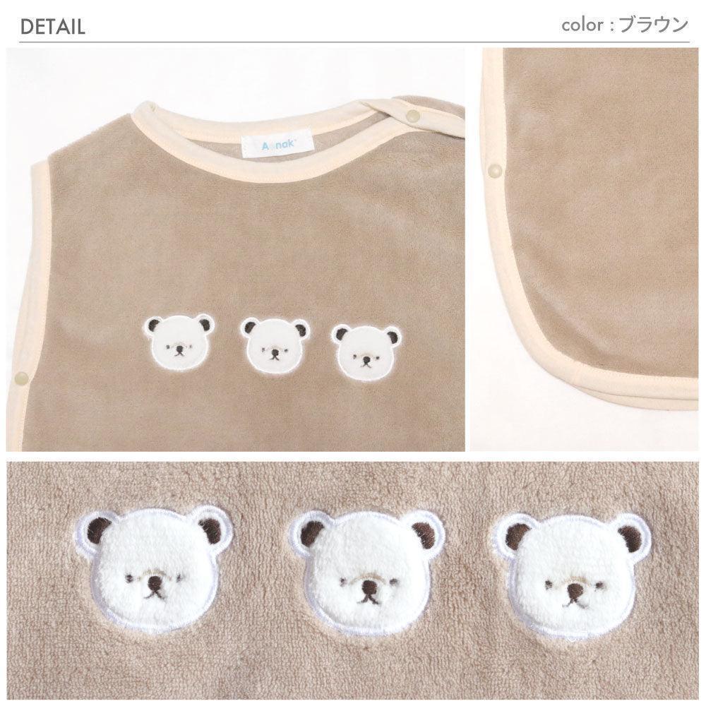 [現貨] 日本直送 Aenak 小熊造型灰色初生嬰兒背心防踢睡袋 (S/M) - BB Dressup