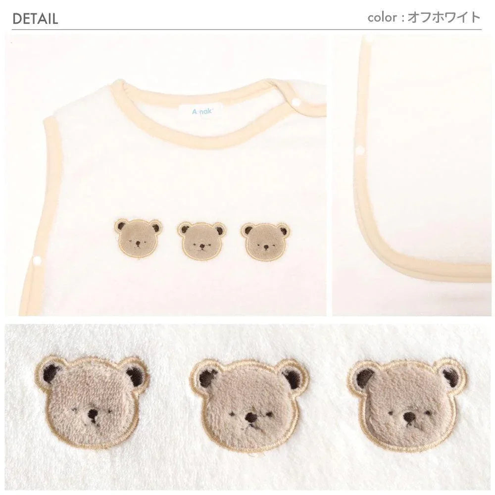 [現貨] 日本直送 Aenak 小熊造型灰色初生嬰兒背心防踢睡袋 (S/M) - BB Dressup