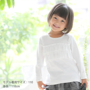 [現貨] 日本直送 Aenak 女童裝白色全棉雙層荷葉邊恤衫 (80-90cm) - BB Dressup