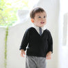 [現貨] 日本直送 Aenak 初生嬰兒 黑色V領恤衫/西褲套裝 (80-110cm) - BB Dressup