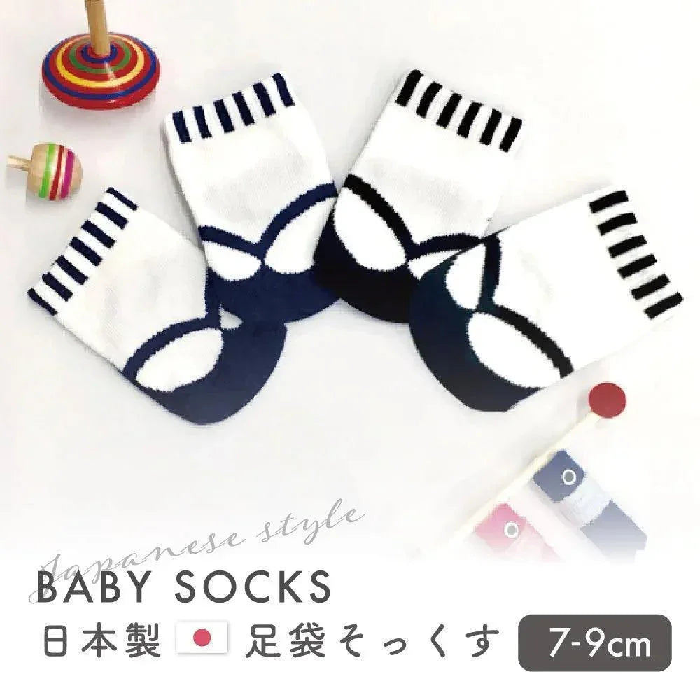 [現貨] 日本製 Aenak 初生嬰兒日式分趾造型嬰兒襪 7−9cm (黑/藍兩色) - BB Dressup