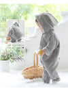 [現貨] 日本直送 Aenak 初生嬰兒 灰色兔仔造型長袖連身衣 (60-90cm) - BB Dressup