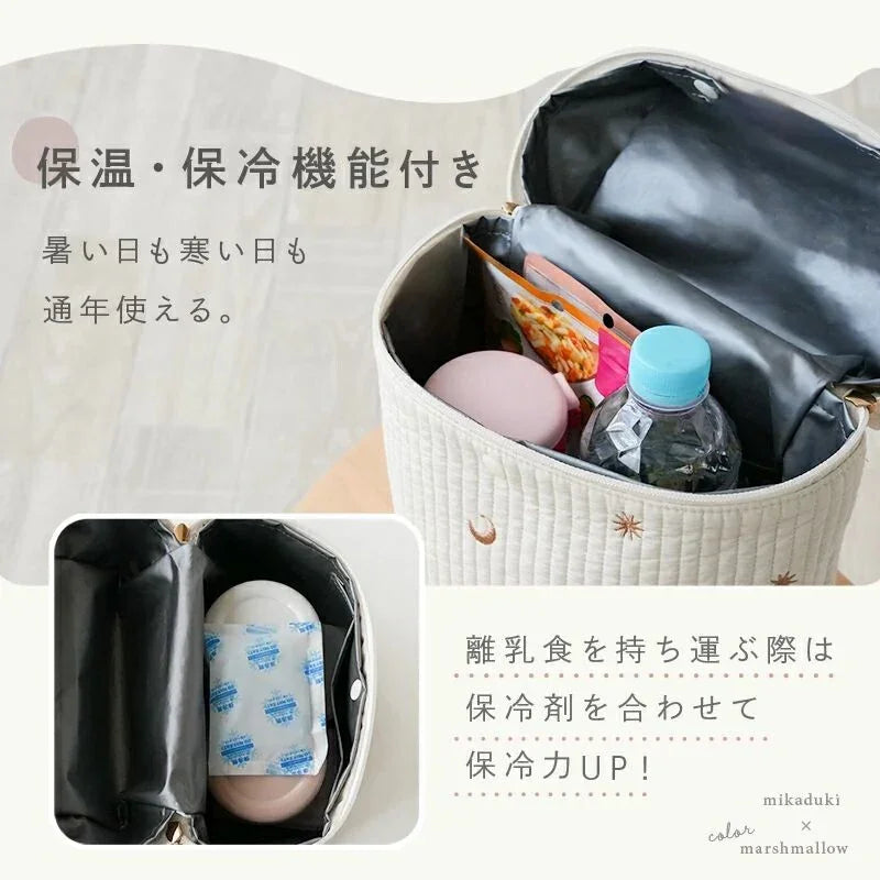 具備大開口設計，方便拿取物品之嬰兒奶瓶袋。