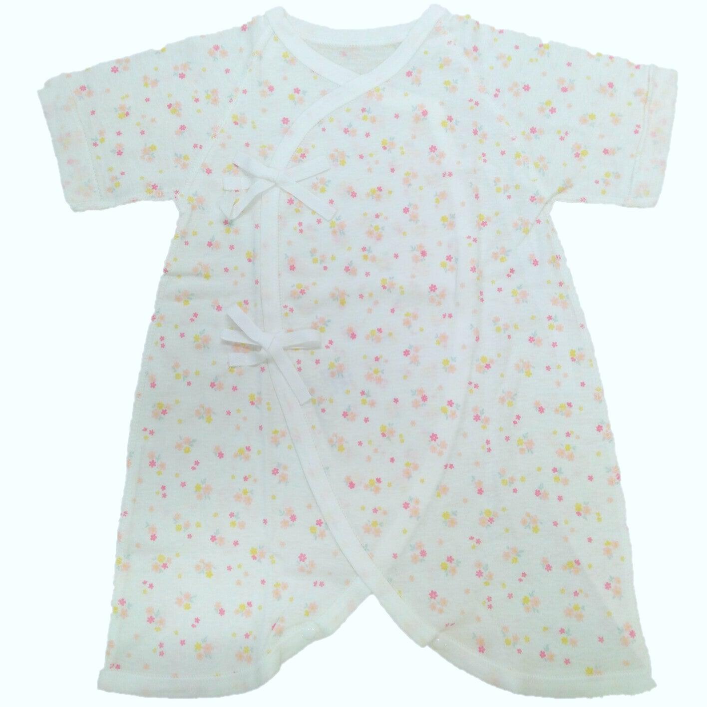 [現貨] 日本製岩下株式會社初生嬰兒全棉小花連身衣/蝴蝶衣 - BB Dressup