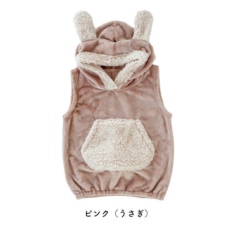 [現貨] 日本直送Bisque 嬰兒粉紅色法蘭絨背心外套 (2-5歲) - BB Dressup