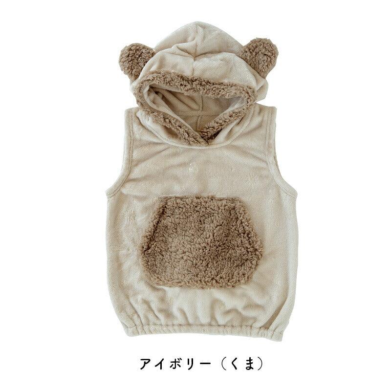 [現貨] 日本直送Bisque 嬰兒米色法蘭絨背心外套 (2-5歲） - BB Dressup