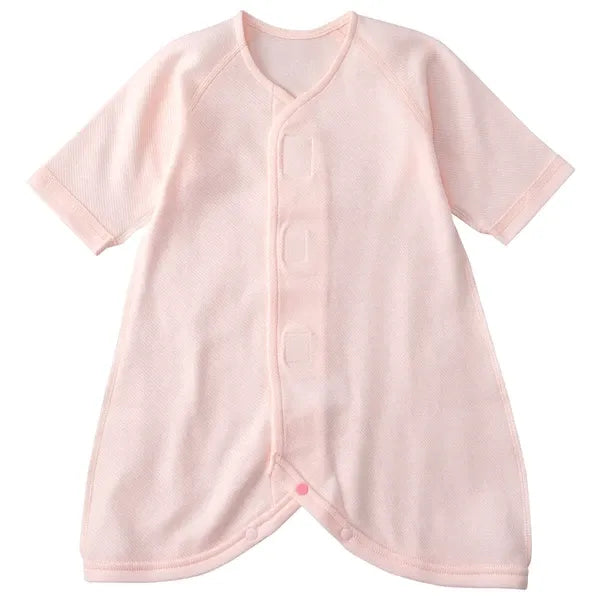 [現貨] 日本直送Combi Mini 初生嬰兒 粉藍100%純棉柔軟魔術貼連身衣 (50-70cm)