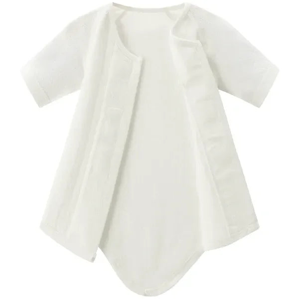 [現貨] 日本直送Combi Mini初生嬰兒針織兩層保暖七分袖連身衣 (50-70cm) - BB Dressup