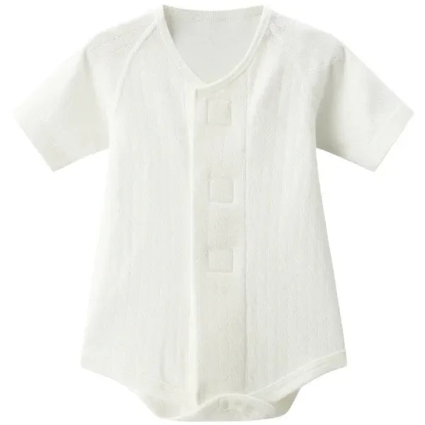 [現貨] 日本直送Combi Mini初生嬰兒針織兩層保暖七分袖連身衣 (50-70cm) - BB Dressup