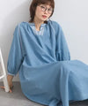 [現貨] 日本直送 En avant 成人淺藍蕾絲拼接 抓褶連身裙 - BB Dressup