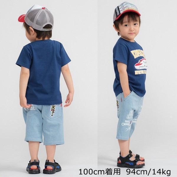 [現貨] 日本直送丸高衣料 童裝淺綠色新幹線列車刺繡短袖T恤 - BB Dressup