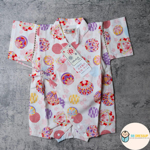 經典金魚圖案之嬰兒和服連身衣，展現日式美感。