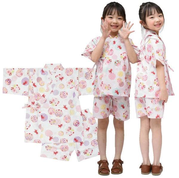 [現貨] 日本直送 東商店粉紅色Shiro金魚日本和服浴衣BB衫套裝(80-95cm) - BB Dressup