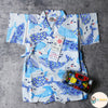[現貨] 日本直送 東商店嬰兒白色鯨魚日本和服浴衣包屁衣/連身衣 - BB Dressup