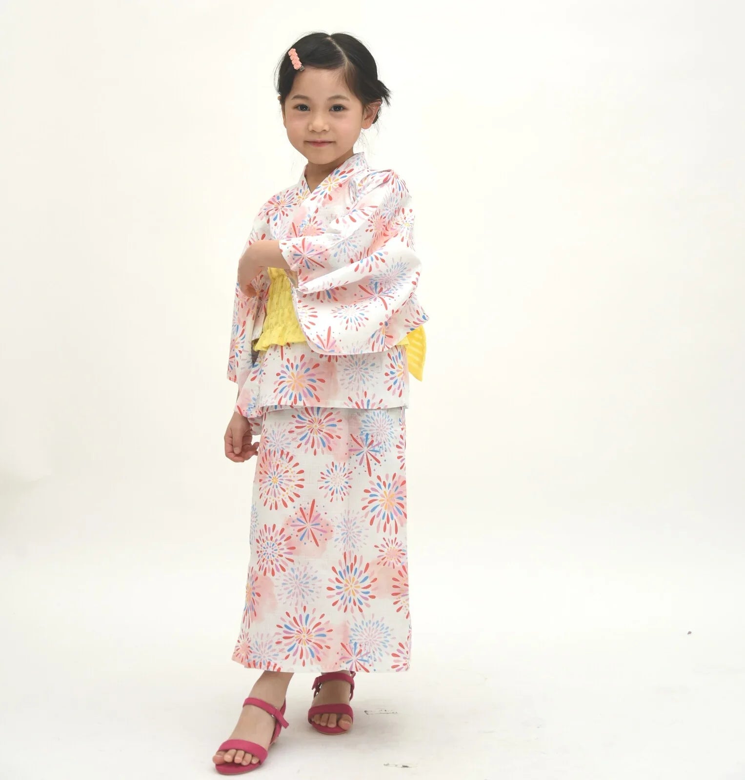 [現貨] 日本直送 東商店女煙花2 Way日本和服浴衣套裝 (110-130cm) - BB Dressup