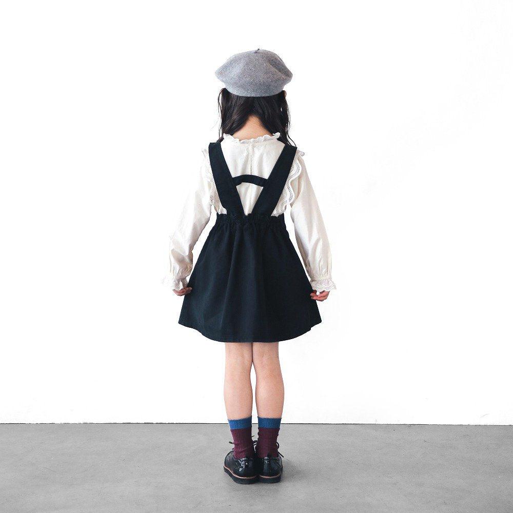 [現貨] 日本直送L.Copeck 女童黑色全棉吊帶裙 (100cm) - BB Dressup
