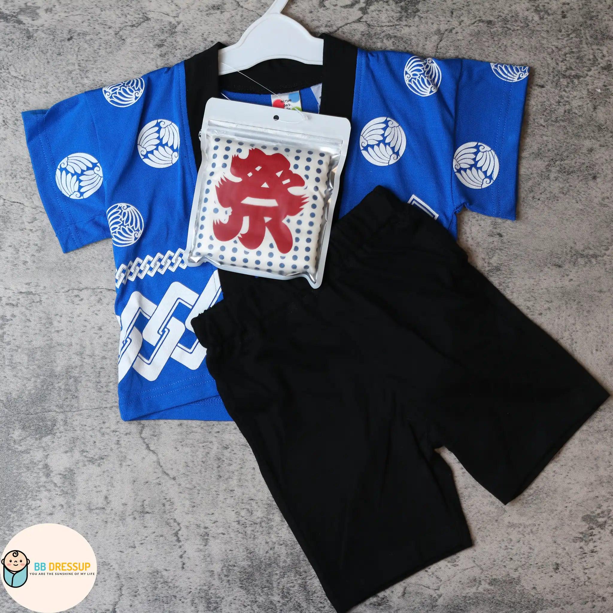 日本品牌Mam高品質嬰兒藍色祭典甚平服裝。