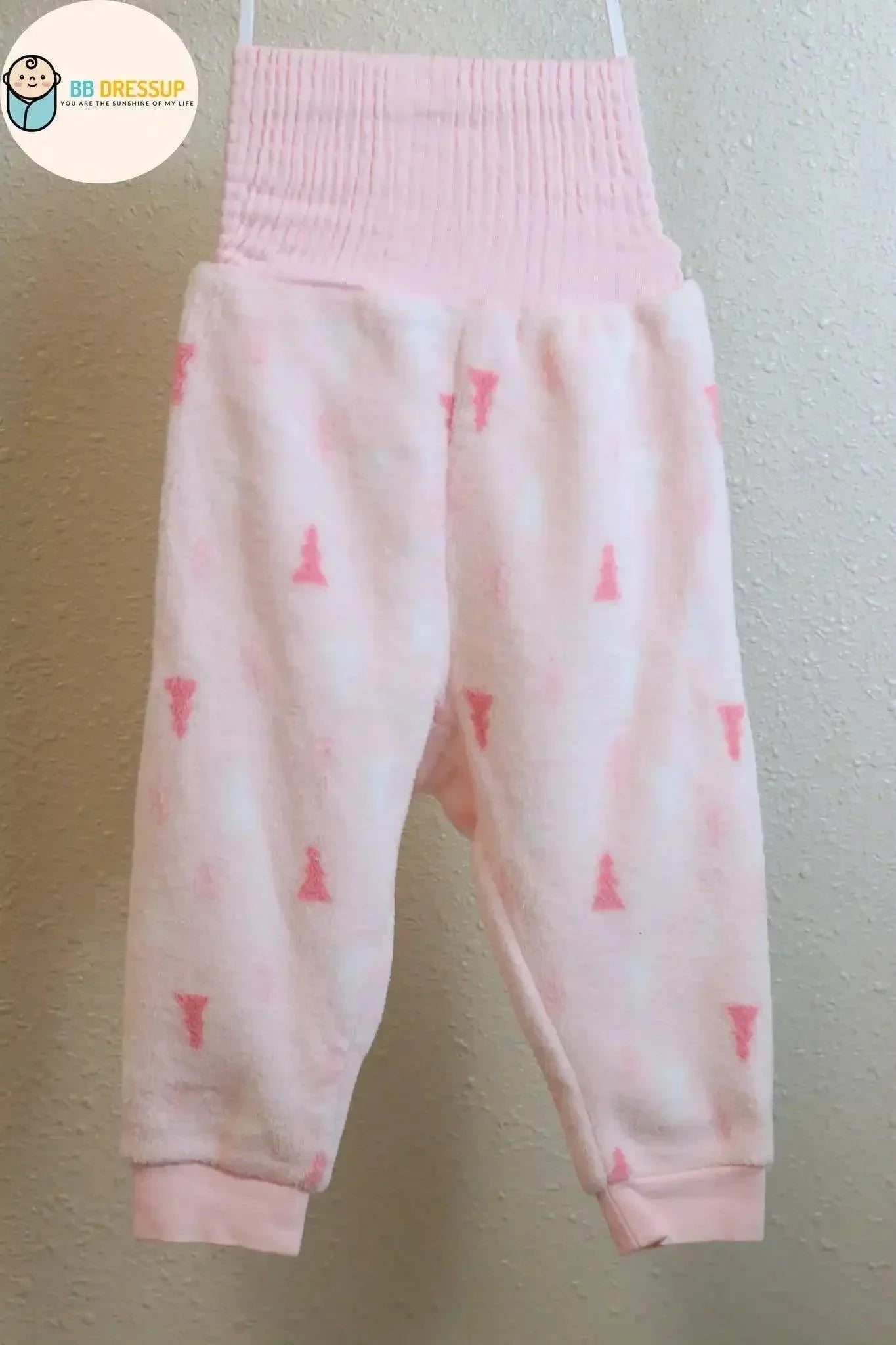[現貨] 日本直送 Mam 嬰兒粉紅色聖誕樹暖肚睡衣套裝/居家服 (80-100cm) - BB Dressup