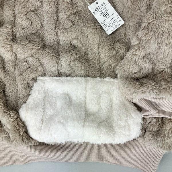 [現貨] 日本直送 Mam 幼童藍色絨毛保暖圓領長袖衛衣 (80-100cm) - BB Dressup