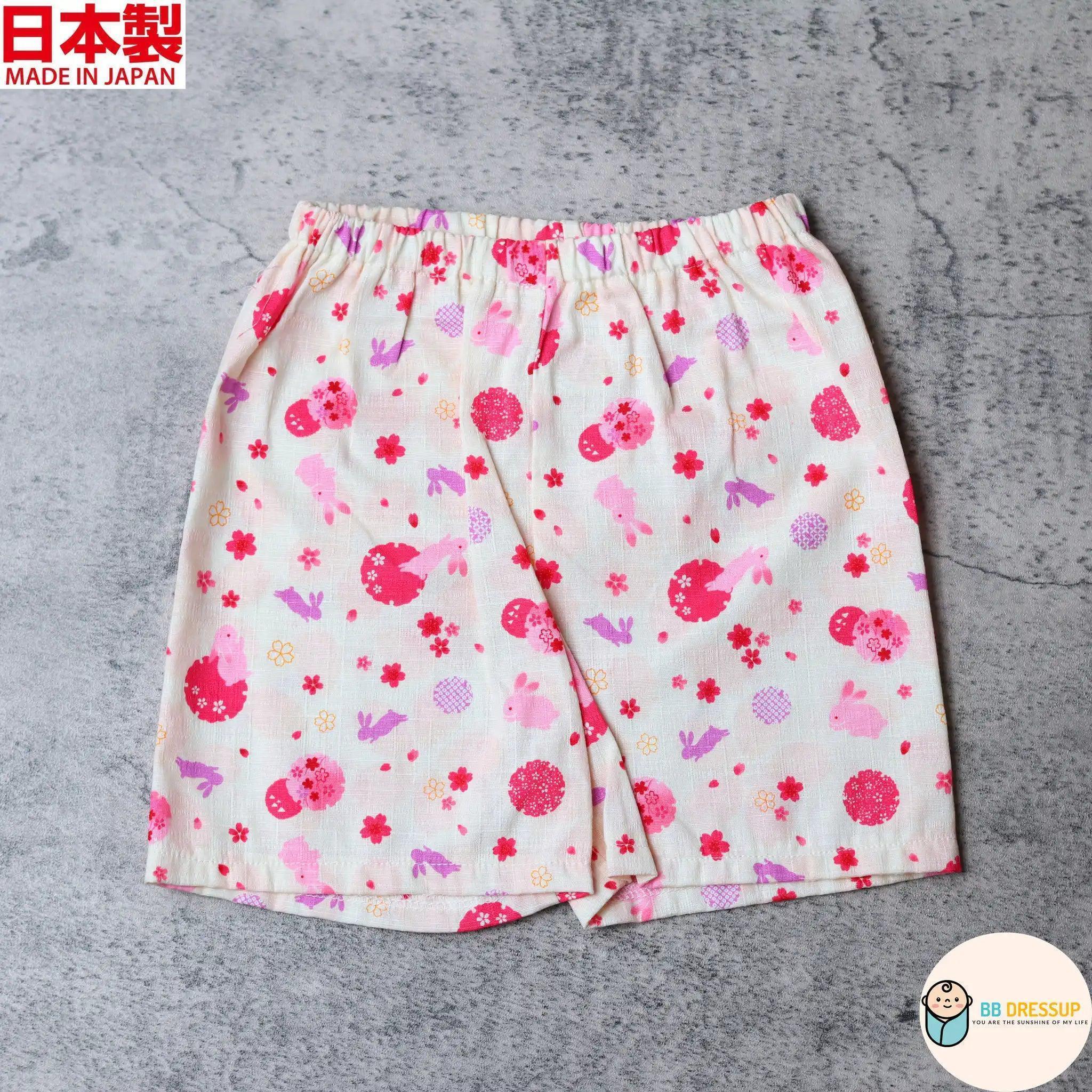 [現貨] 日本製 Mam 嬰兒粉紅兔仔和服甚平BB衫褲套裝 - BB Dressup