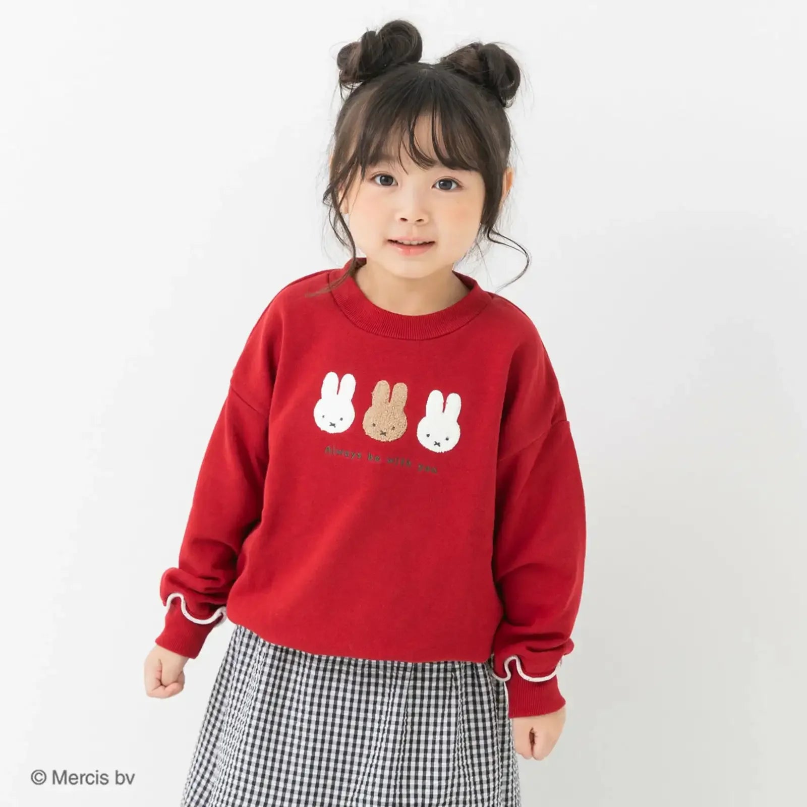 [現貨] 日本直送 Miffy頭像幼童紅色圓領長袖衛衣 (100-120cm) - BB Dressup