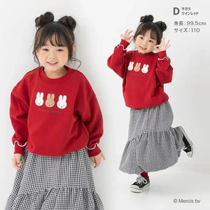 [現貨] 日本直送 Miffy頭像幼童紅色圓領長袖衛衣 (100-120cm) - BB Dressup