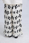 [現貨] 日本直送 Migaro 女童全棉白色印花荷葉邊寬長褲 (110cm) - BB Dressup